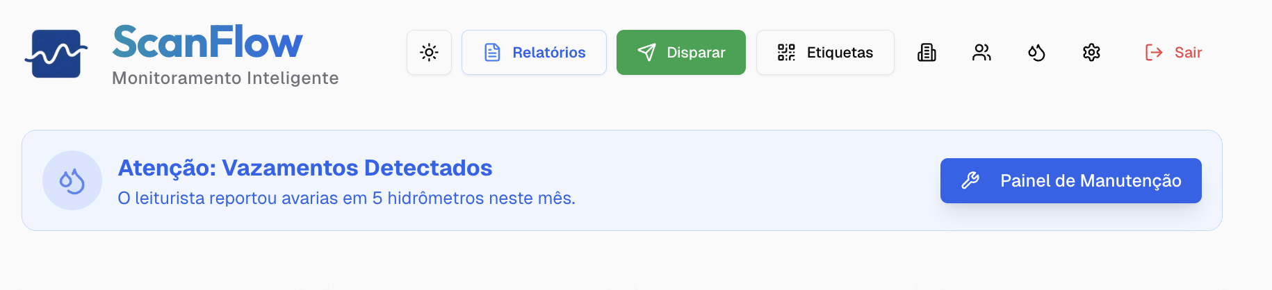 Alertas de Vazamento
